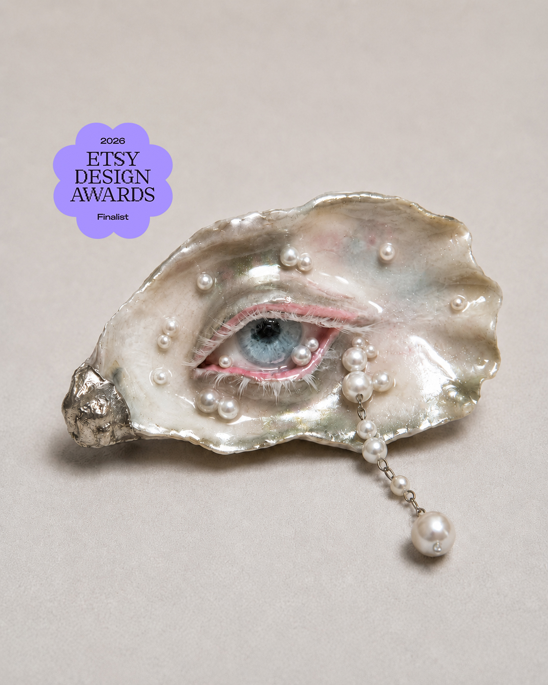 SO014 Blue Eye Oyster Shell, a 2026 Etsy Design Awards finalist