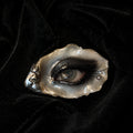 Lilith Veil Black Smoky oyster eye brooch by Shell Oracle