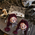 Purple Hair Doll Earrings