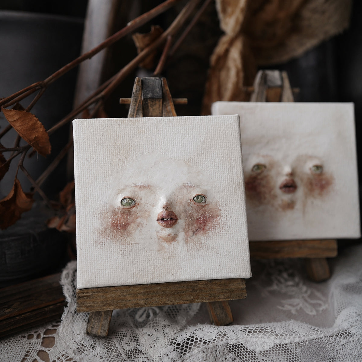 Miniature Clay Relief Portrait