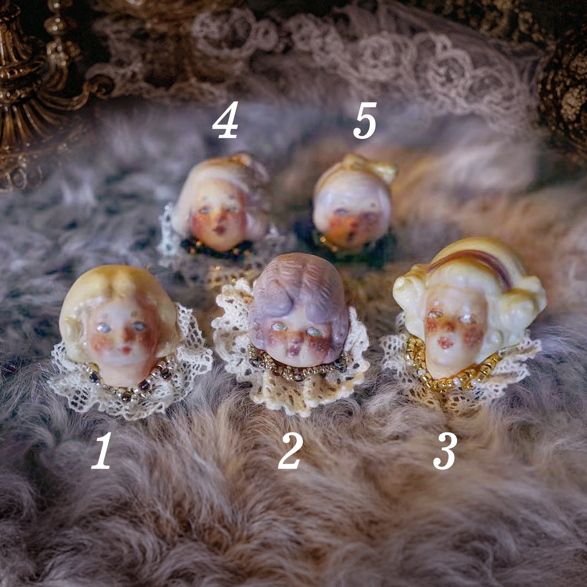 A001 — Handmade Doll Character Ring | Choose Your Lambwick Resident