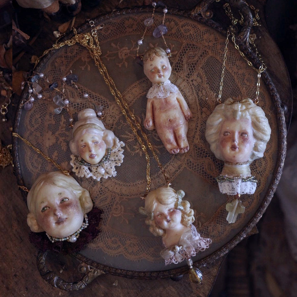 A002 — Handmade Doll Pendant Necklace | Choose Your Lambwick Resident | Lambwick Manor Collection