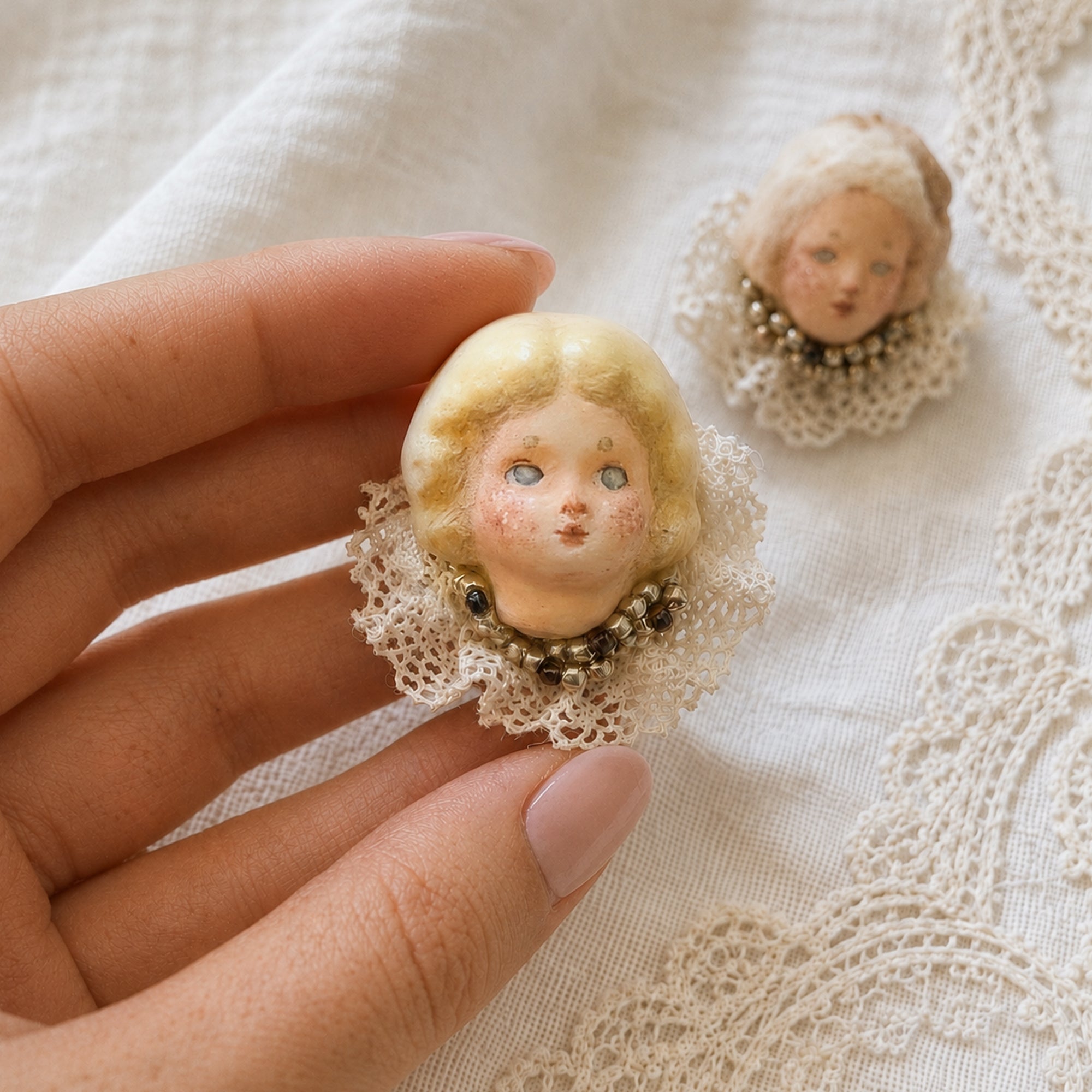 A001 — Handmade Doll Character Ring | Choose Your Lambwick Resident