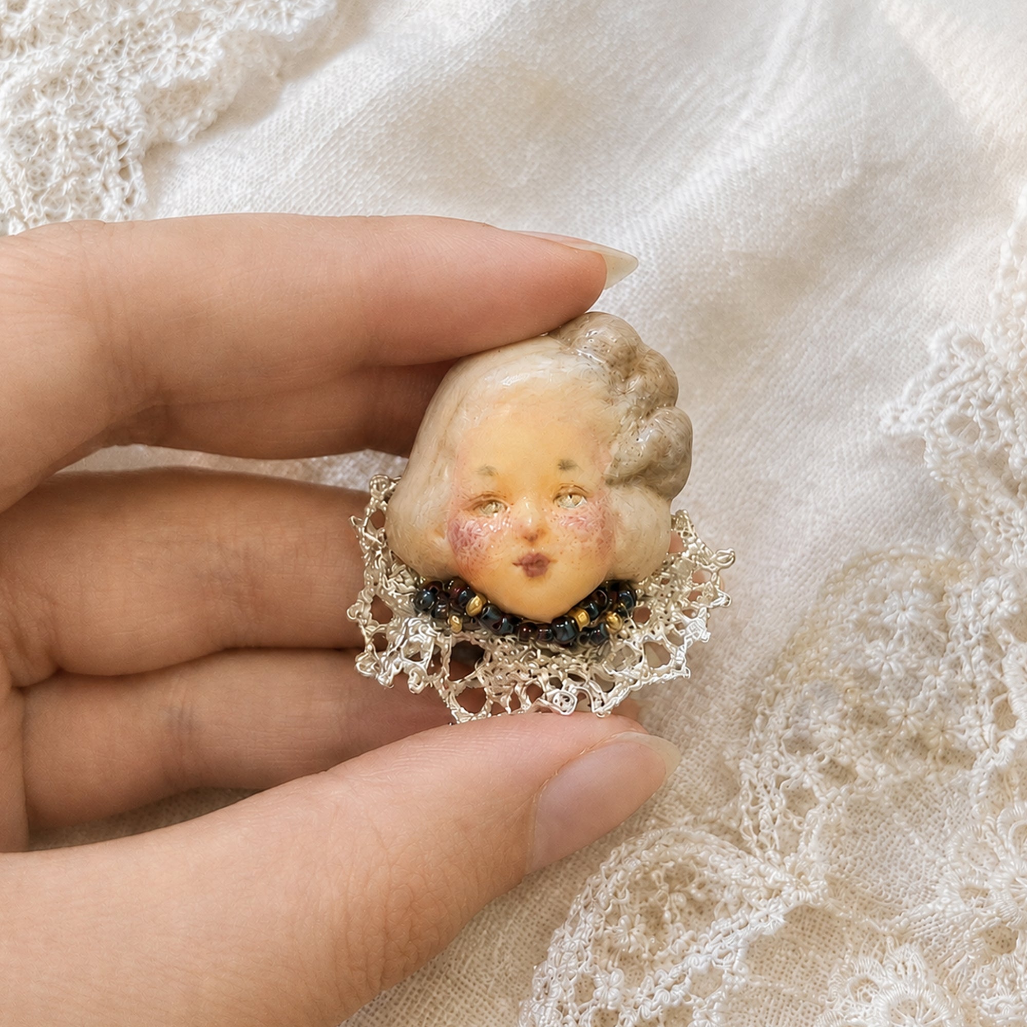 A001 — Handmade Doll Character Ring | Choose Your Lambwick Resident