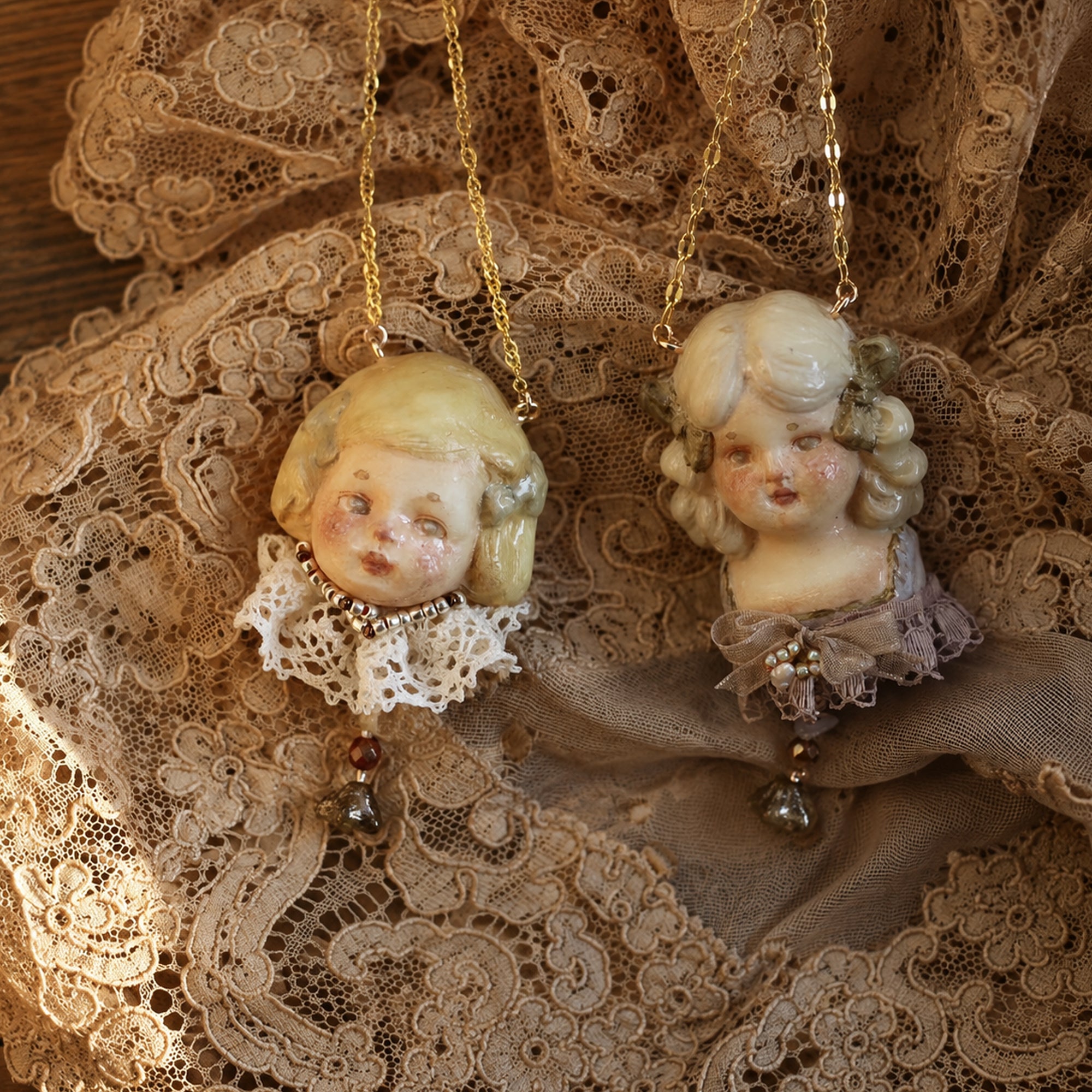 A002 — Handmade Doll Pendant Necklace | Choose Your Lambwick Resident | Lambwick Manor Collection
