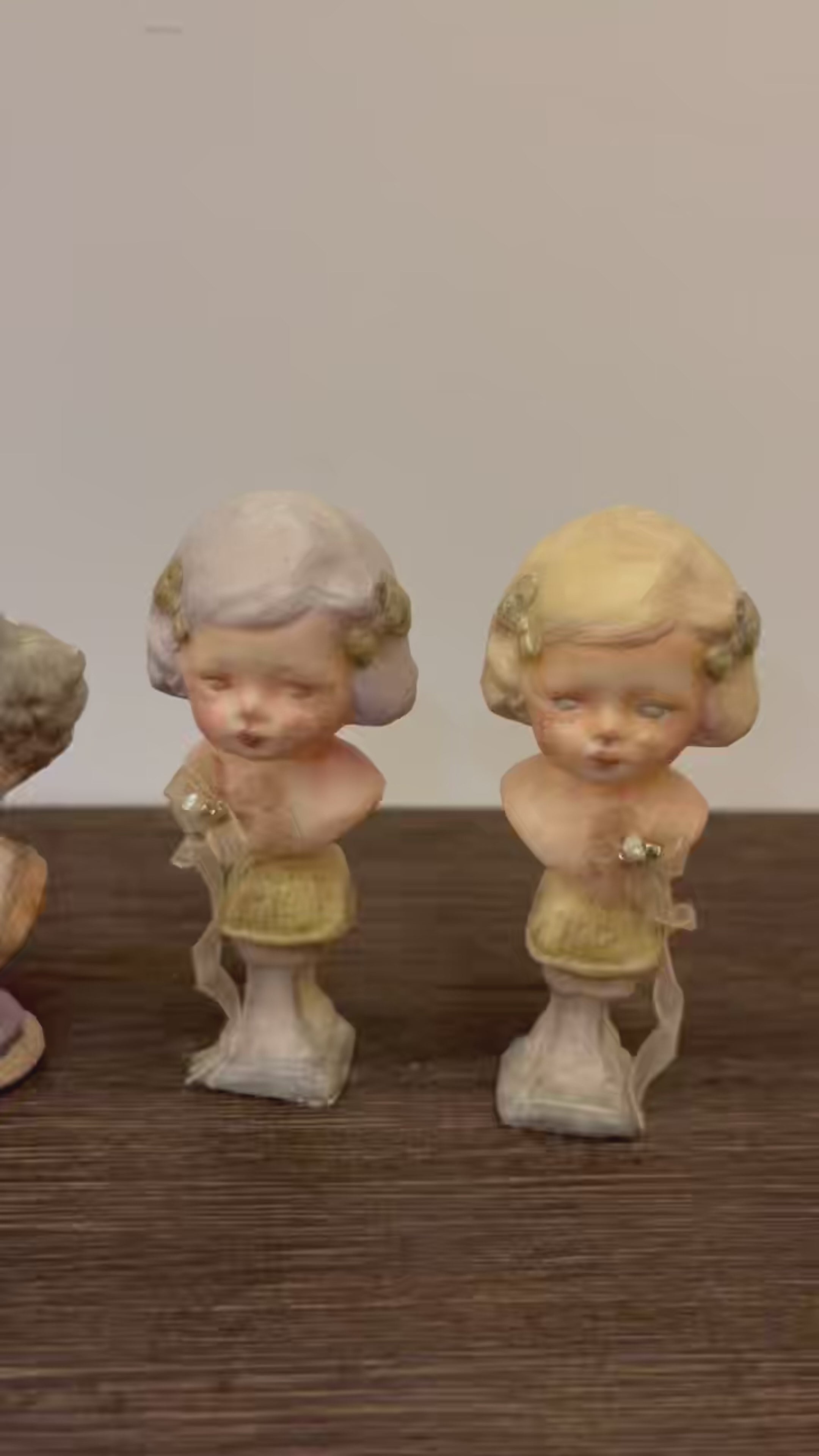 A005 Handmade Boy and Girl Doll Bust Figurine, Resin Clay Miniature Sculpture, 4 Styles, Vintage Romantic Lambwick Manor Art Decor