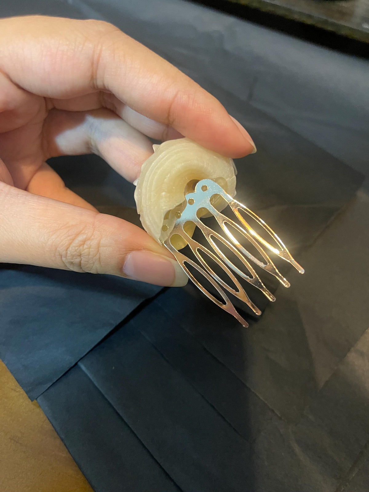 Natural Conch Shell Faux Pearl Brooch — view 8